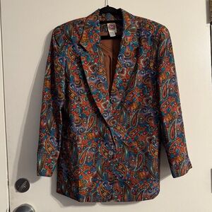 Vintage Saks Fifth Avenue Pattern Silk Blazer